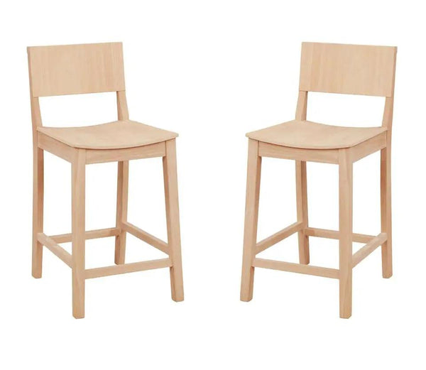 LINON HOME DECOR - DEVIN COUNTER STOOL UNFINISHED (SET OF 2) - CS279UNF02KD