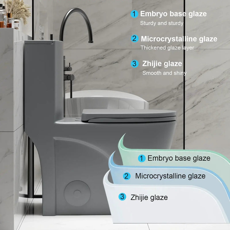 1 Piece Toilet With Tornado Flush, Dual Flush, And ADA Height Comfort Chair by HouseOfZazla