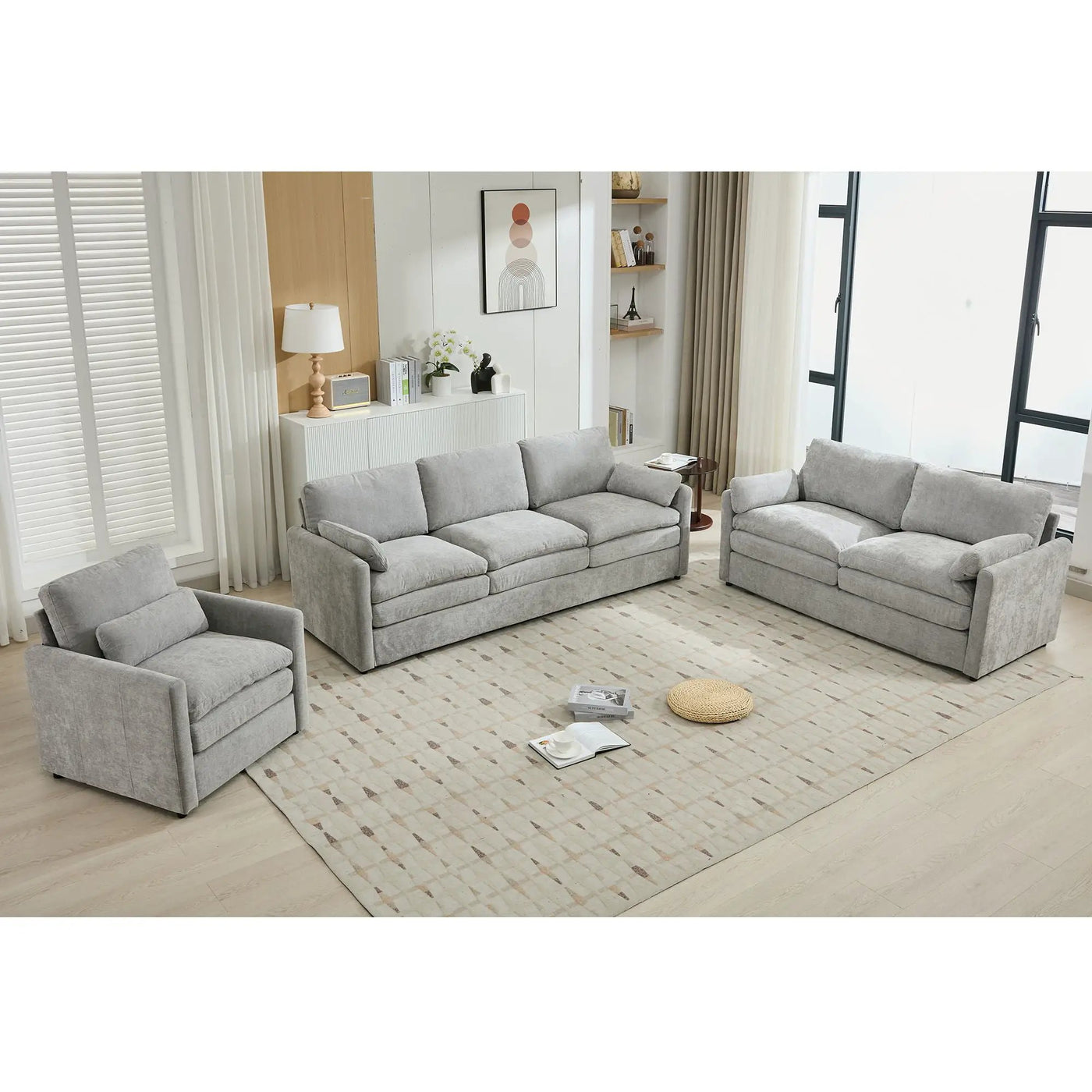 Cozy Upholstered Sofa Set For Living Room by HouseOfZazla