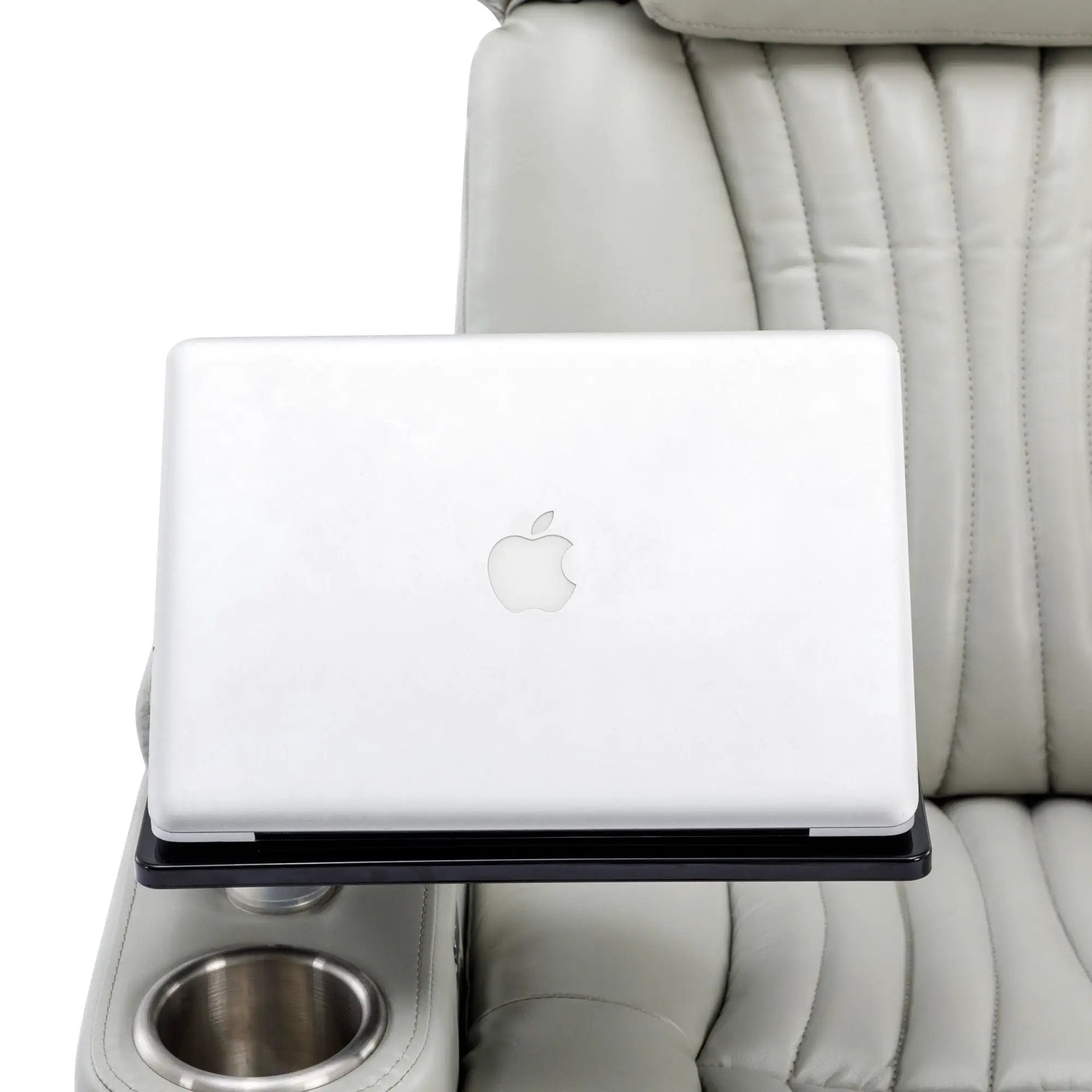 270° Power Swivel Recliner Home Theater Chair With Hidden Arm Storage, LED Light, Cup Holder, And Tray Table by HouseOfZazla
