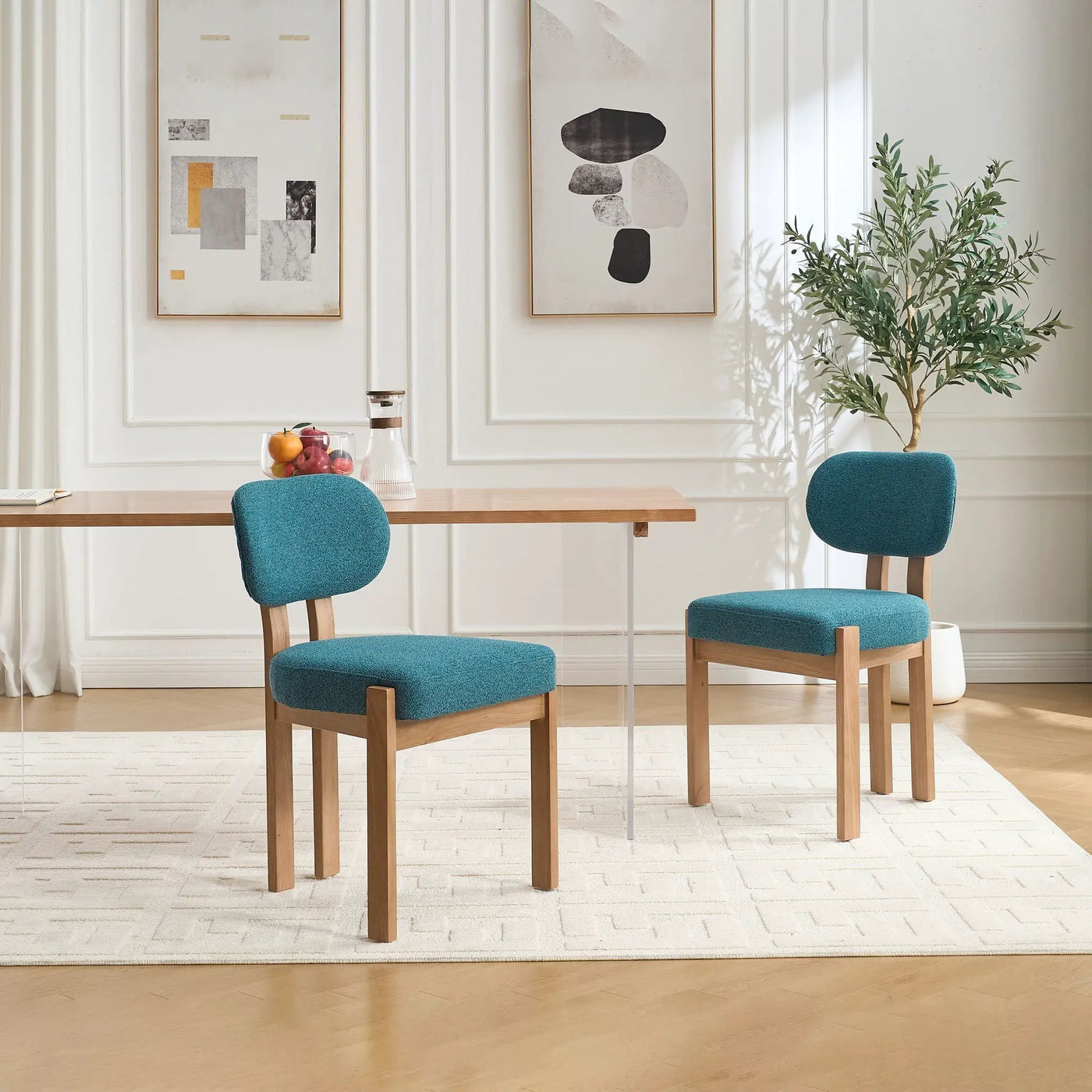 Dining Chairs With Ergonomic Backrest And Adjustable Feet (Set of 2) by HouseOfZazla