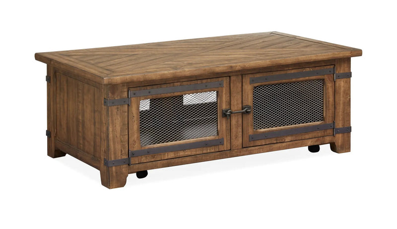 Chesterfield - Top Storage Cocktail Table With Casters - Farmhouse Timber by Unique Piece Furniture