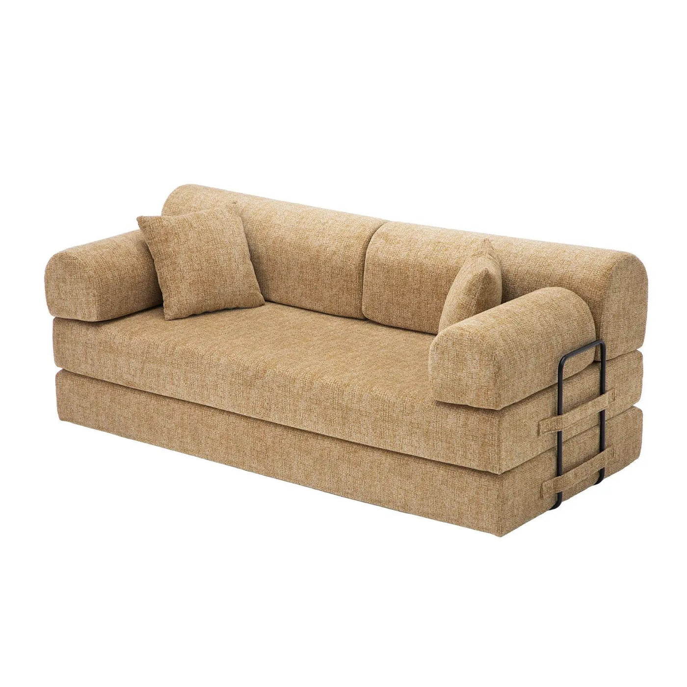 Modern 2 Tone Fabric Convertible Sleeper Sofa Bed by HouseOfZazla