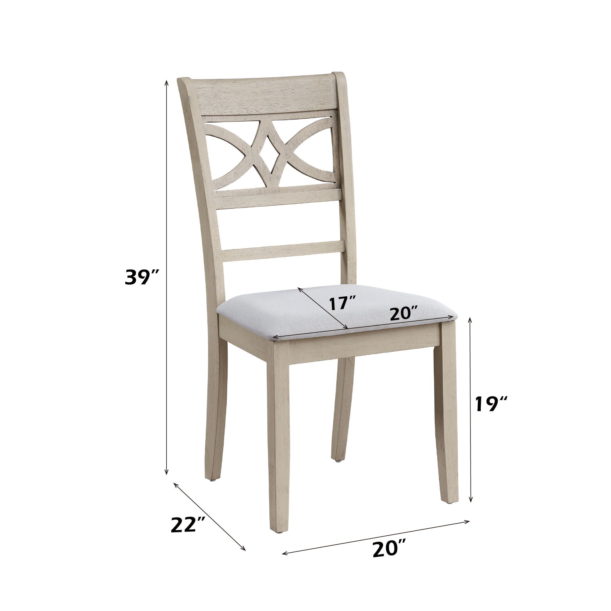Ferris - 7 Piece Dining Set With Cross Back Chairs And Rectangular Table - Antique White by HouseOfZazla