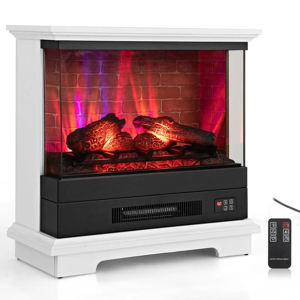 27 Inch Freestanding Fireplace with Remote Control by DirectDeals