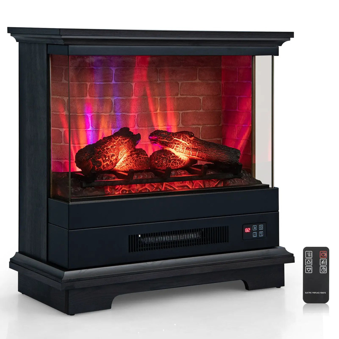 27 Inch Freestanding Fireplace with Remote Control by DirectDeals