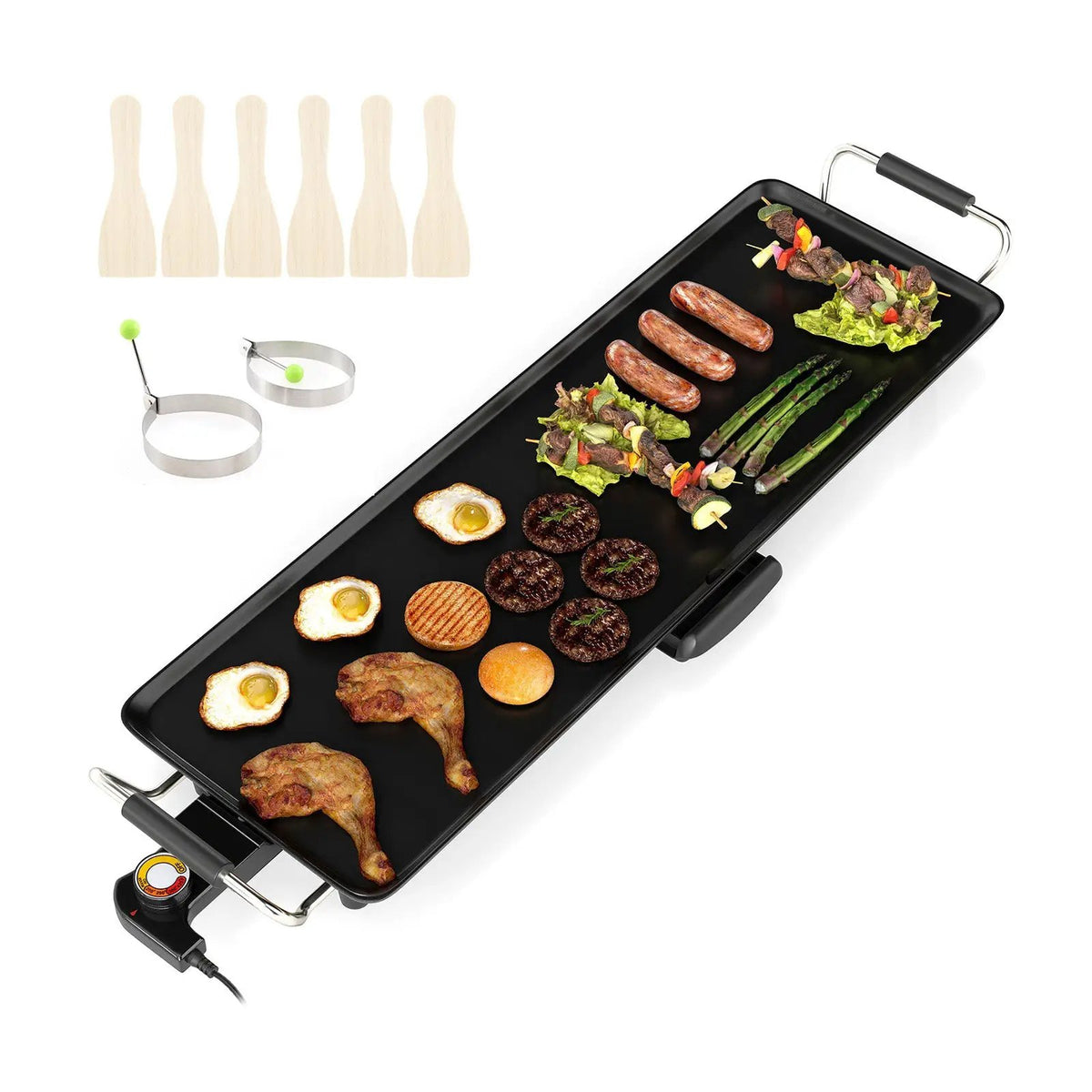 35 Inch Large Electric Griddle Nonstick BBQ Grill with Adjustable Temperature by DirectDeals