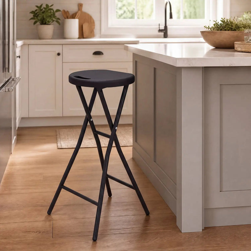 27.5" Folding Bar Stool with HDPE Seat and Carry Handle by DirectDeals