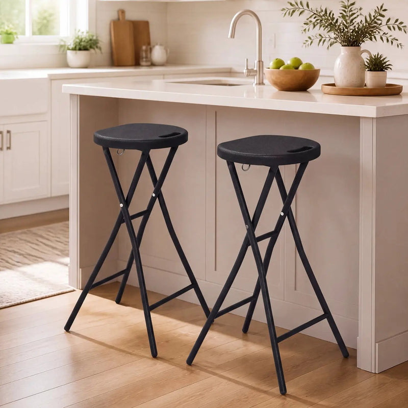 27.5" Folding Bar Stool with HDPE Seat and Carry Handle by DirectDeals