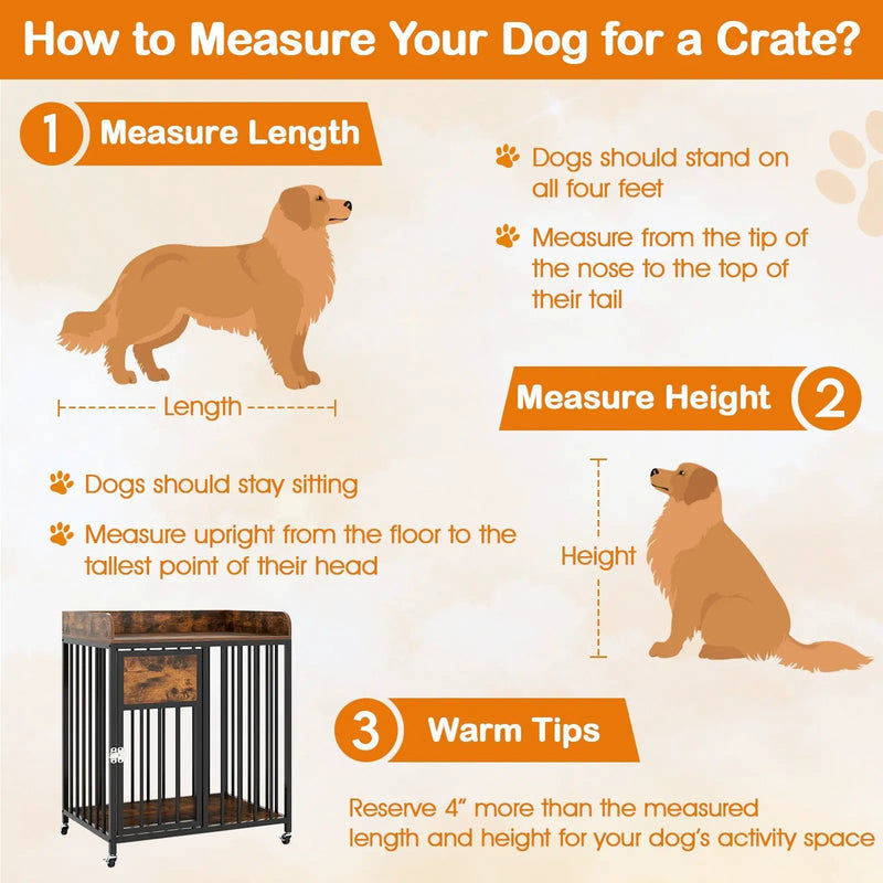 27.5 Inch Dog Crate Furniture with Wheels for Small Dogs and Puppies-Rustic Brown by DirectDeals