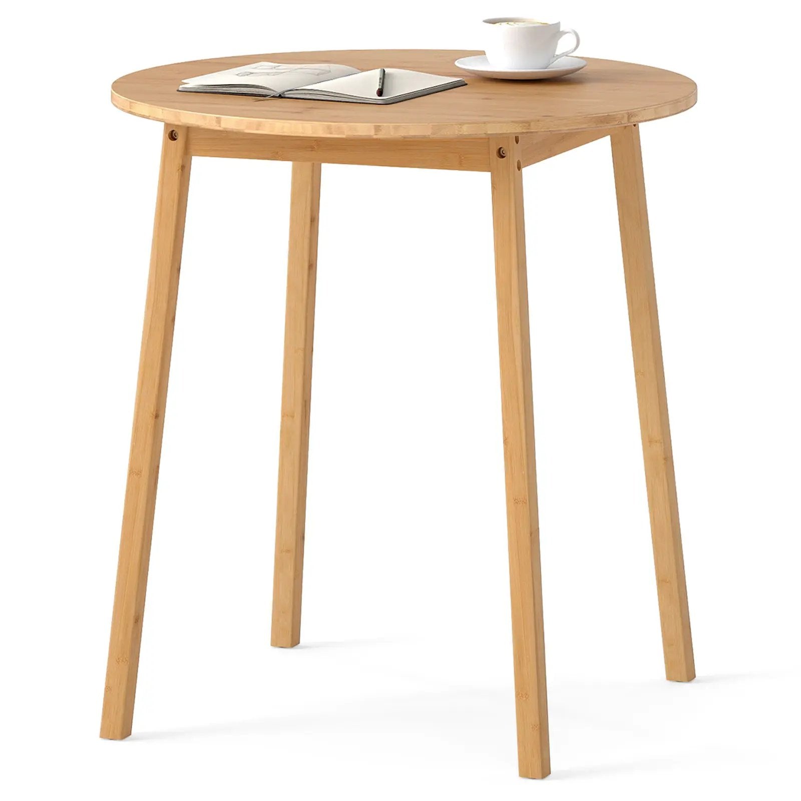 27.5 Inch Round Bamboo Dining Table for 2-4 Person-Natural by DirectDeals