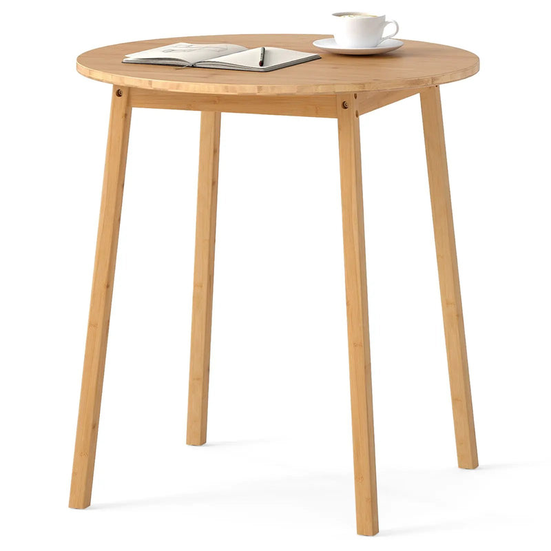 27.5 Inch Round Bamboo Dining Table for 2-4 Person-Natural by DirectDeals