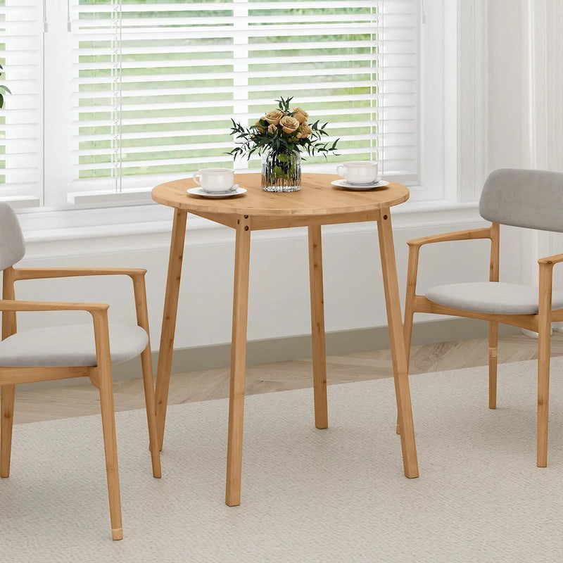 27.5 Inch Round Bamboo Dining Table for 2-4 Person-Natural by DirectDeals