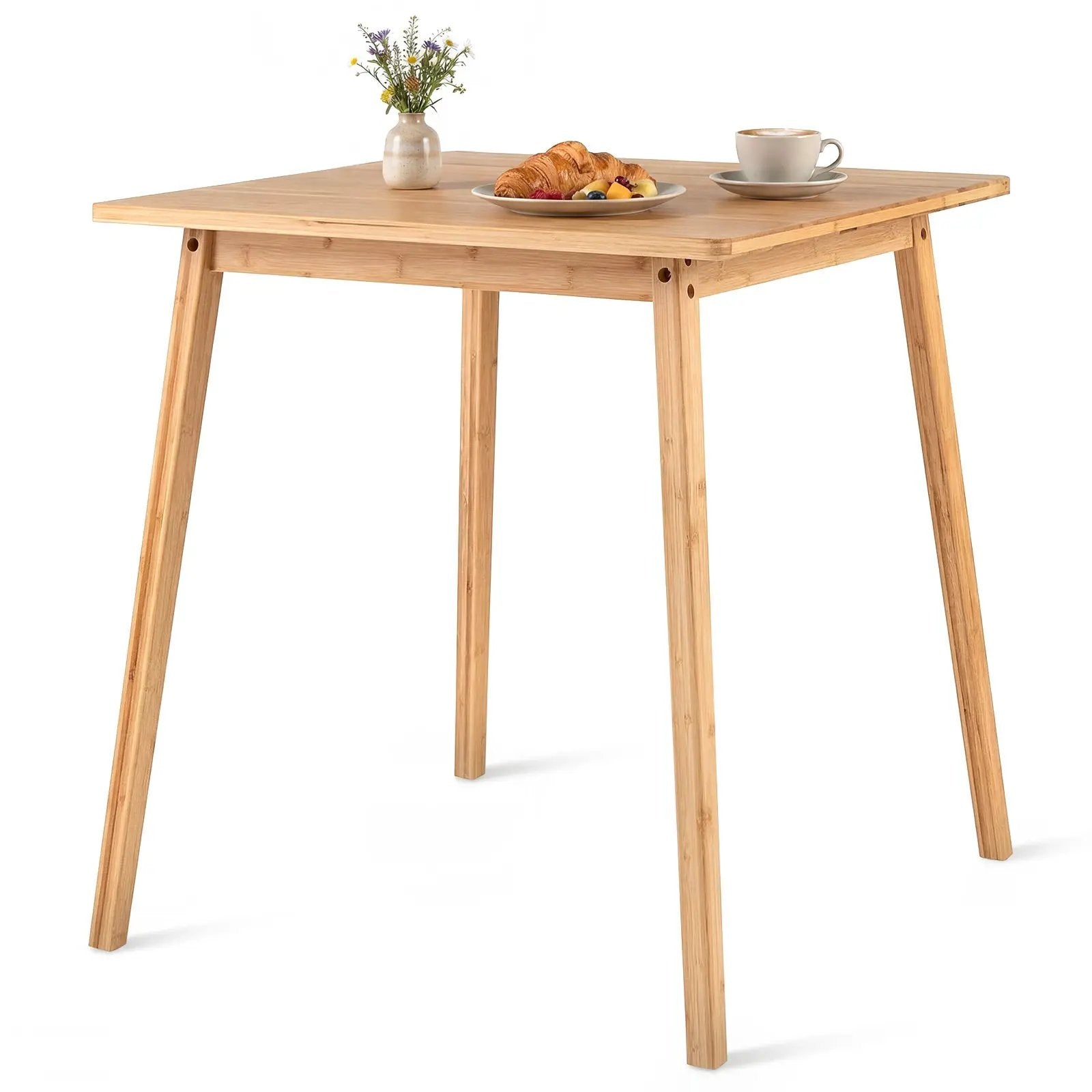 27.5 Inch Square Bamboo Dining Table for 2-4 People-Natural by DirectDeals