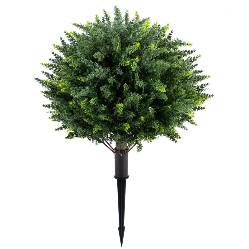 Artificial Cypress Topiary Trees 27.5" with Ground Spikes Set of 2 by DirectDeals