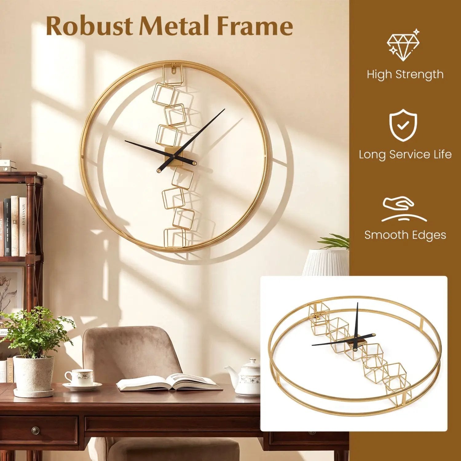 27 Inch Large Wall Clock for Living Room Bedroom Kitchen by DirectDeals