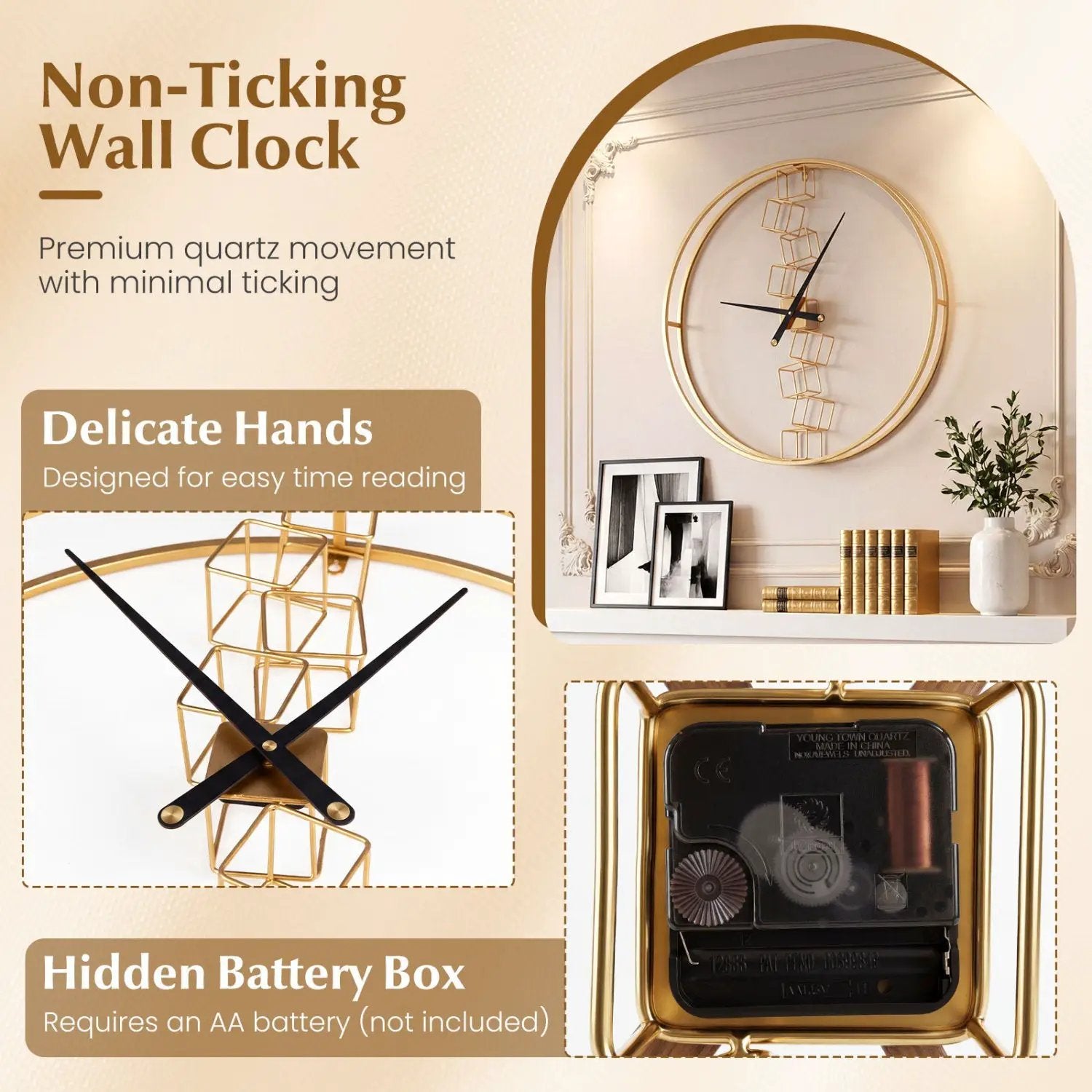 27 Inch Large Wall Clock for Living Room Bedroom Kitchen by DirectDeals