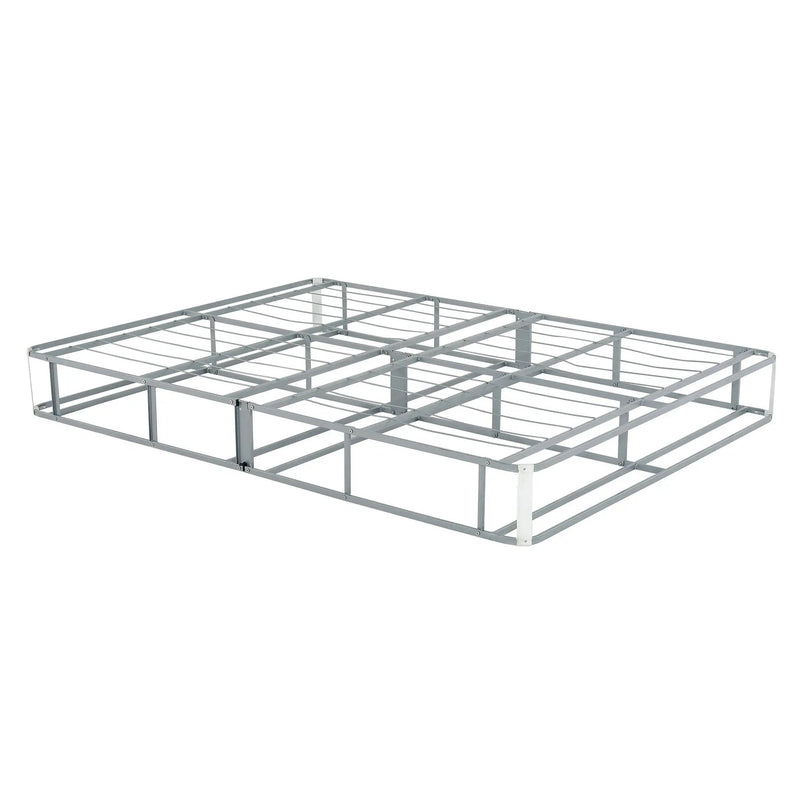 Foldable 9" Twin Size Metal Mattress Box Spring Foundation Bedroom Furniture Bed Base - Gray by Unique Piece Furniture