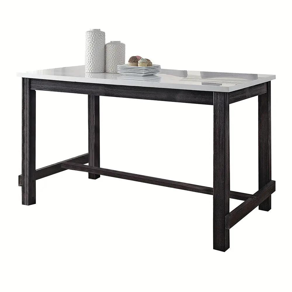 Yelena - Counter Height Table With Marble Top - Marble Top & Weathered Espresso by Unique Piece Furniture