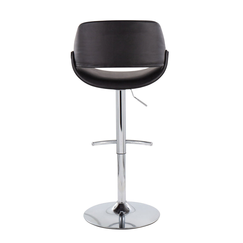 Fabrico - Contemporary Adjustable Bar Stool With Rounded T Footrest (Set of 2) by Unique Piece Furniture