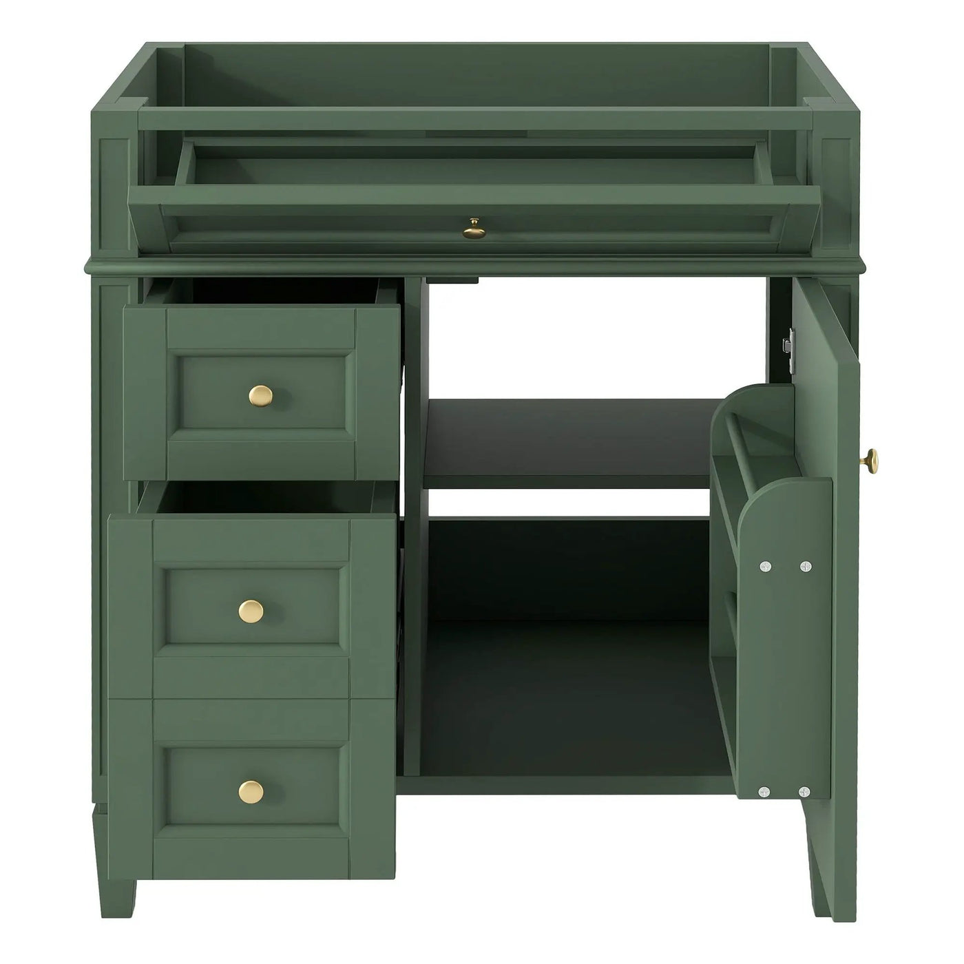 Bathroom Vanity With 2 Drawers And Tip-Out Drawer, Storage Cabinet by HouseOfZazla