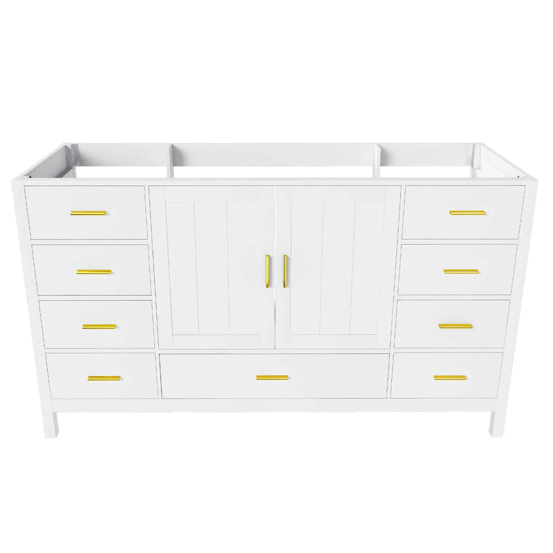 60" Bathroom Vanity Base Cabinet with Storage in White by HouseOfZazla