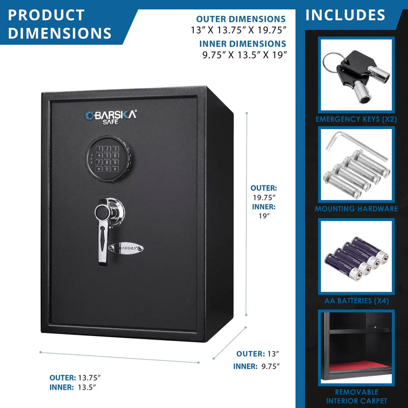 Large Digital Keypad Safe 1 45 Cubic Ft - Black by HouseOfZazla
