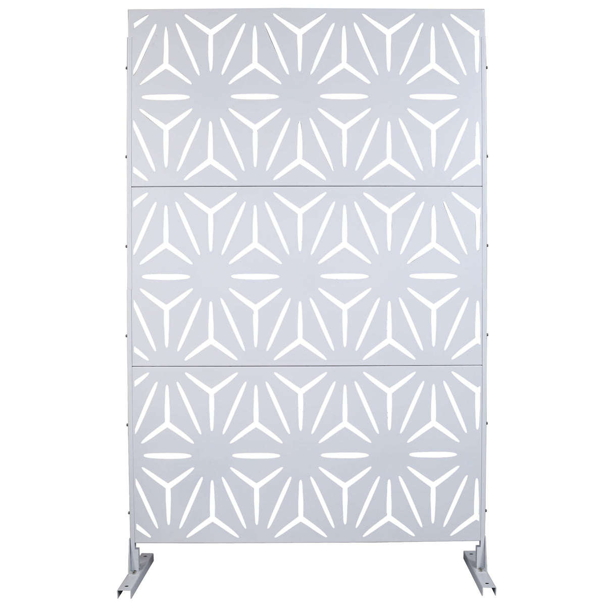 Metal Privacy Screen Room Divider with Freestanding Panels - Black, White, Dark Brown, photo 2 of 40