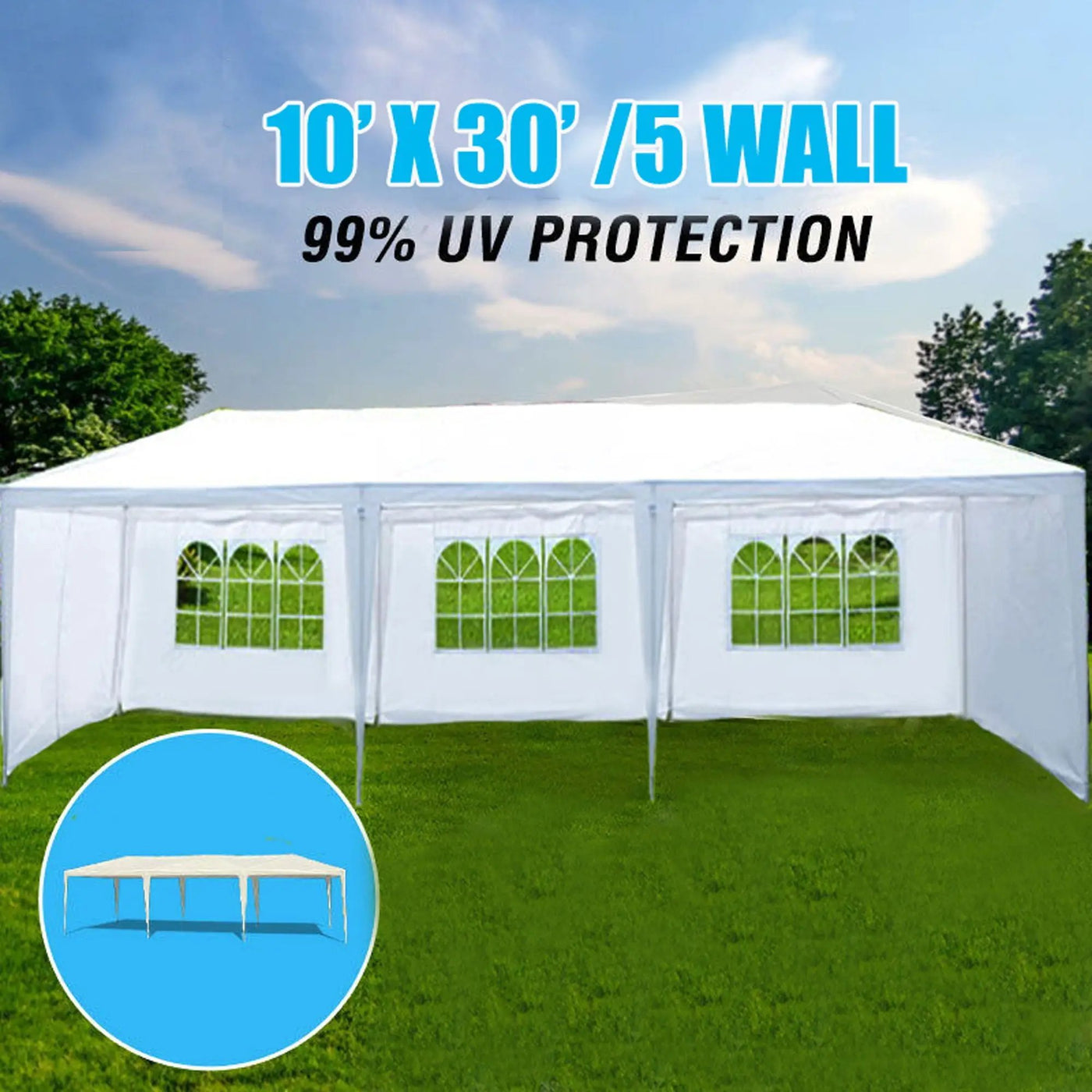10X30' Wedding Party Canopy Tent Outdoor Gazebo With Removable Sidewalls by HouseOfZazla