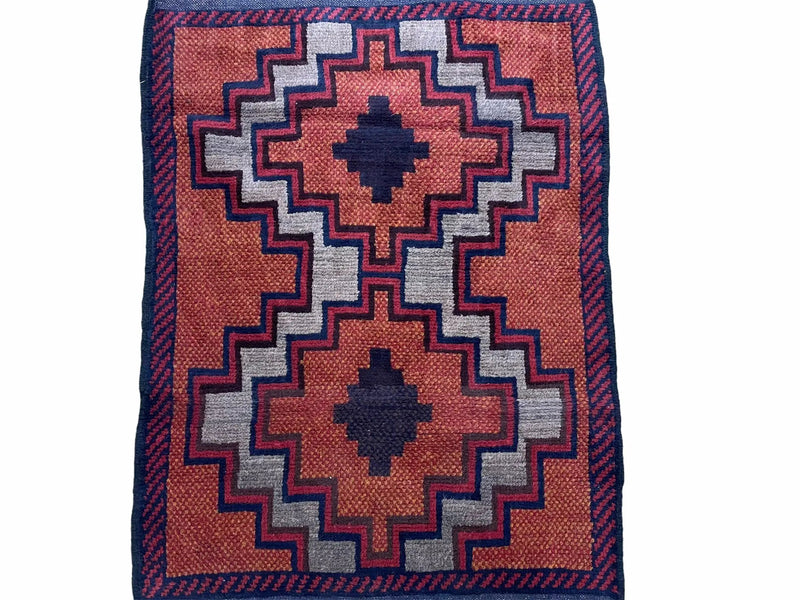 3X5 Vintage Handmade Tribal Wool Rug Balouchi Rug Afghan Rug Red 2' 8" X 4' 8" by Jewel Rugs