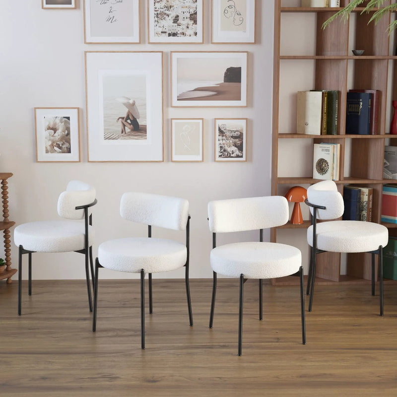 Extendable Dining Table Set With Curved Backrest Upholstered Chairs by HouseOfZazla