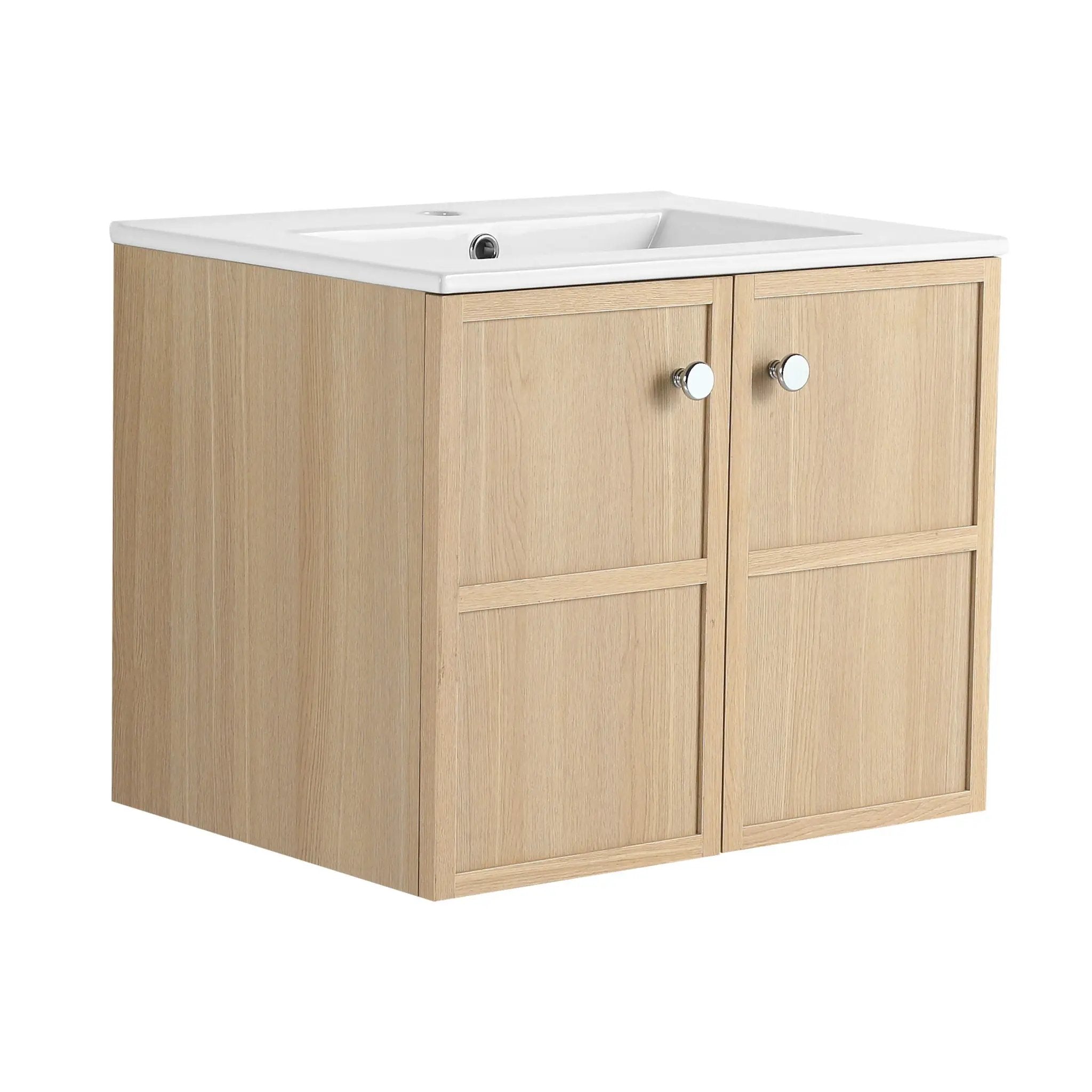 Wall Mounted Bathroom Vanity With Ceramic Sink And 2 Soft Closing Doors by Unique Piece Furniture