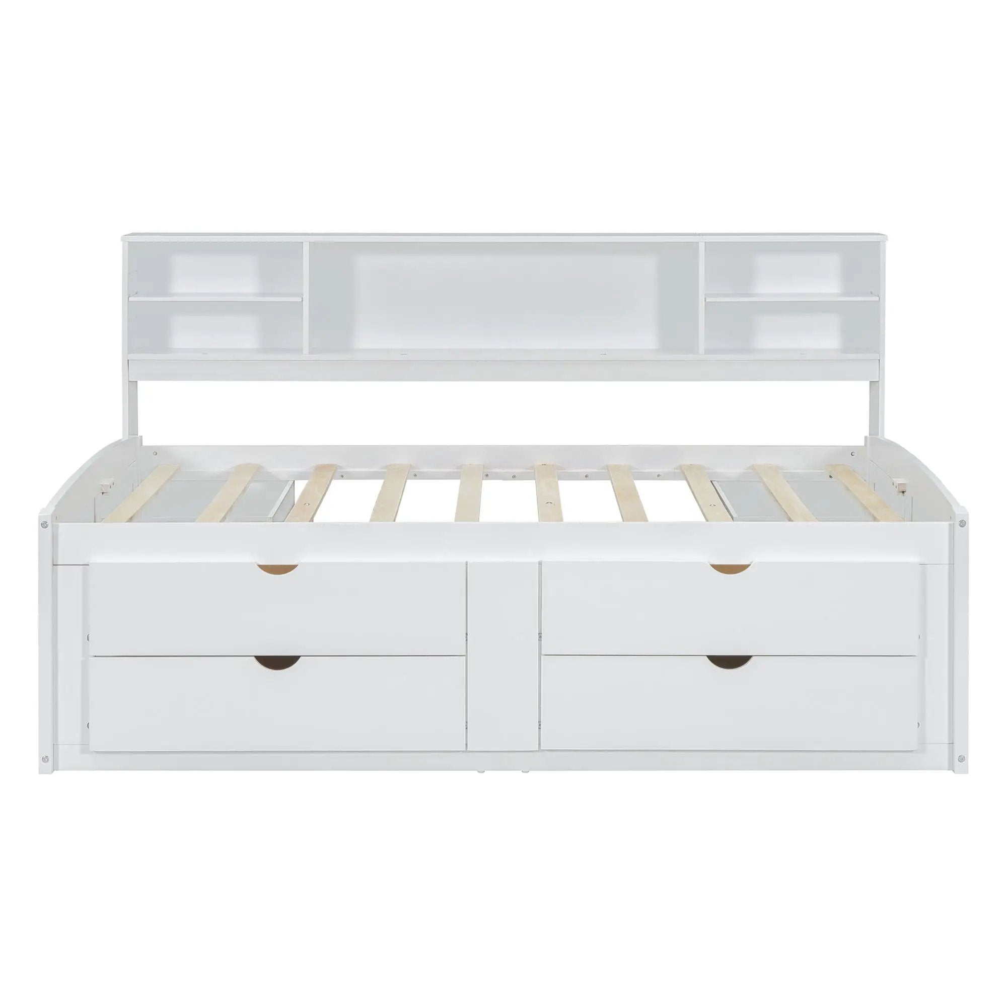 Daybed With 2 Bedside Cabinets, Upper Shelves And 4 Drawers by Unique Piece Furniture
