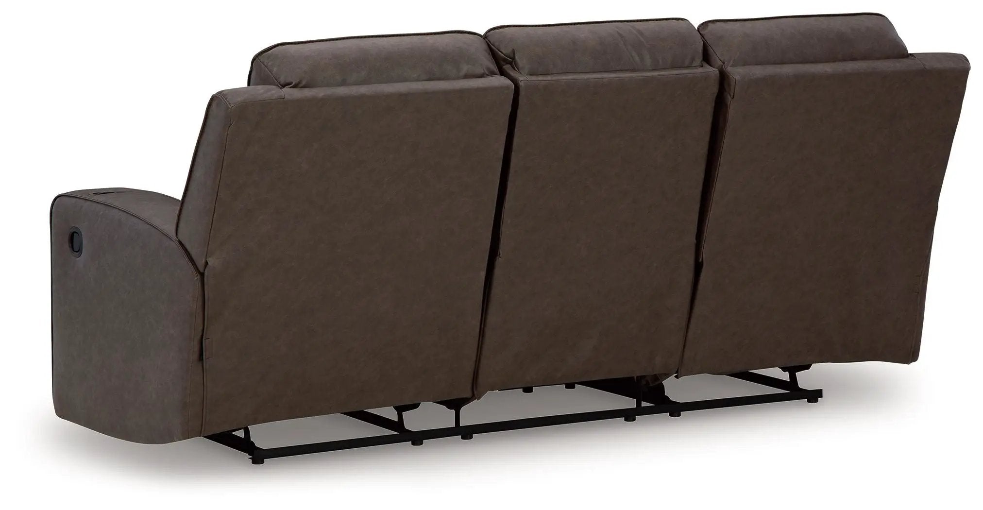 Lavenhorne - Rec Sofa W/Drop Down Table - Granite by Unique Piece Furniture