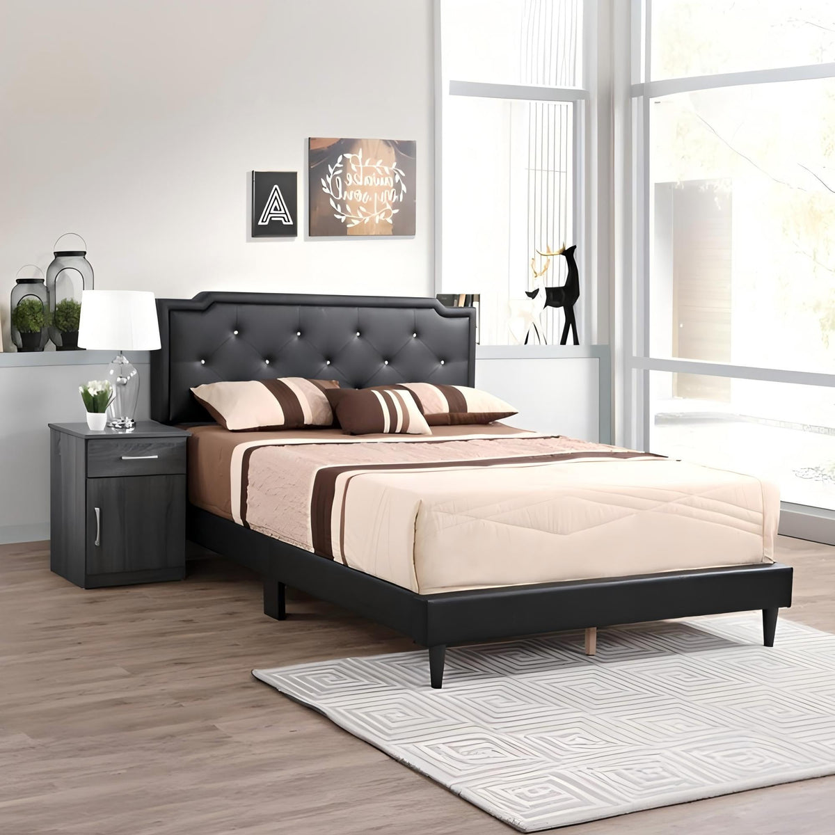 Button Tufted Upholstered Bed with Charming Design - Multiple Colors, photo 32 of 40