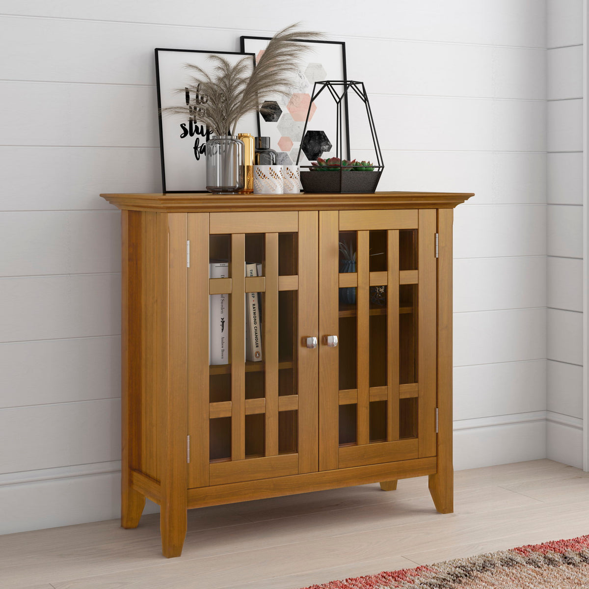 Storage Media Cabinet with Adjustable Shelves - Dark Brown, Light Brown, Dark Gray, photo 3 of 33