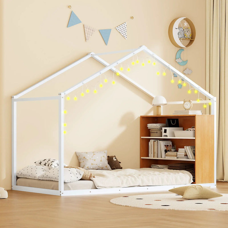 Bed House Frame With Shelves And Lights by HouseOfZazla