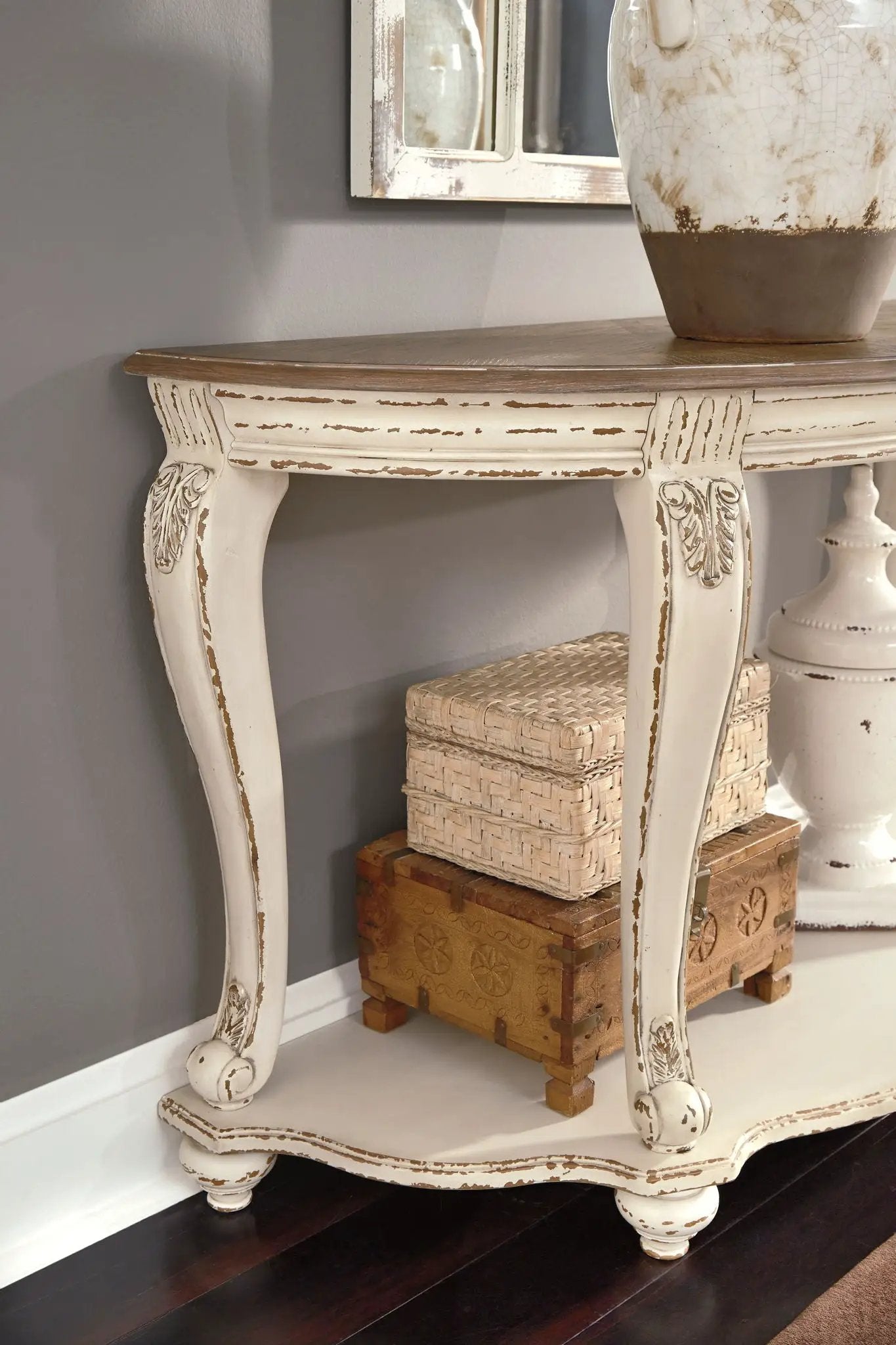 Realyn - Sofa Table - White / Brown by Unique Piece Furniture