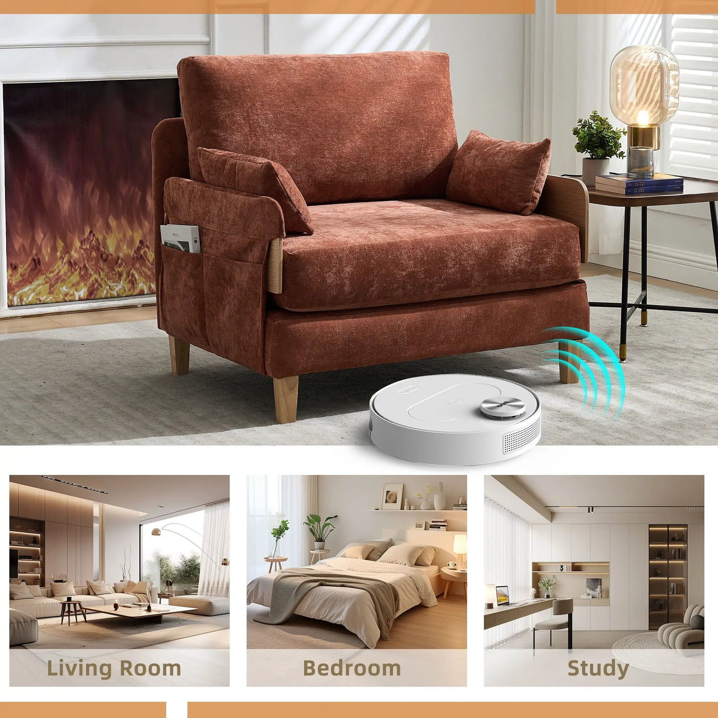 Mid Century Modern Foldable Sofa Bed, 3 In 1 Convertible Sleeper With 3 Pillows by HouseOfZazla