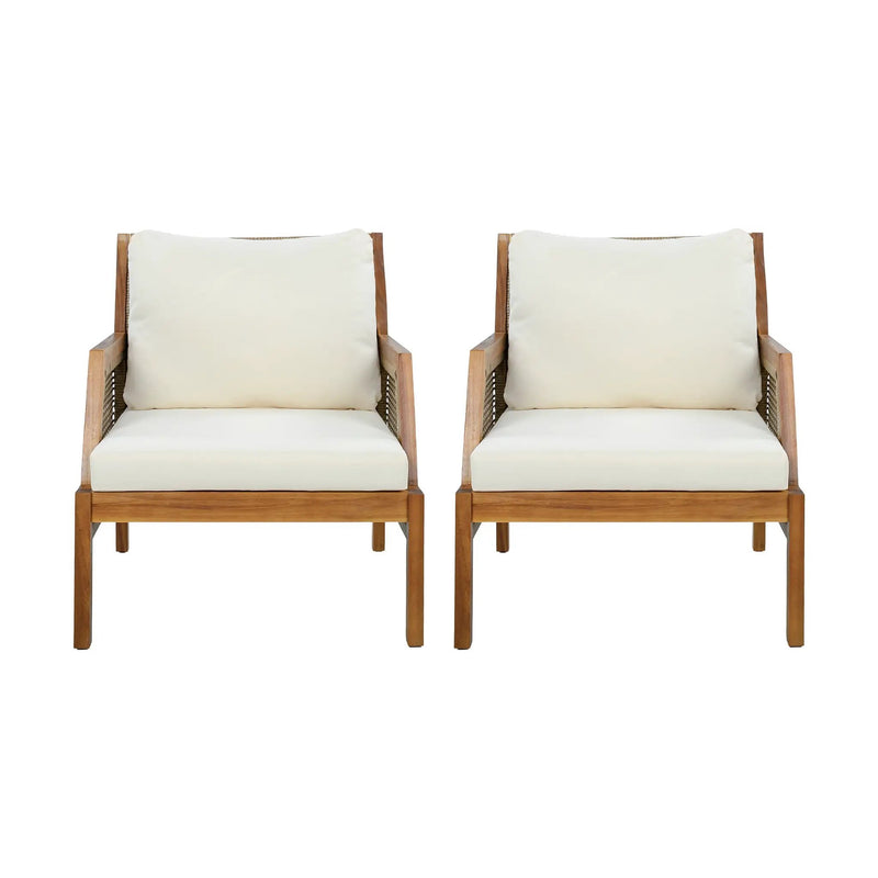 2 Piece Acacia Wood Patio Furniture Club Chair Set by HouseOfZazla
