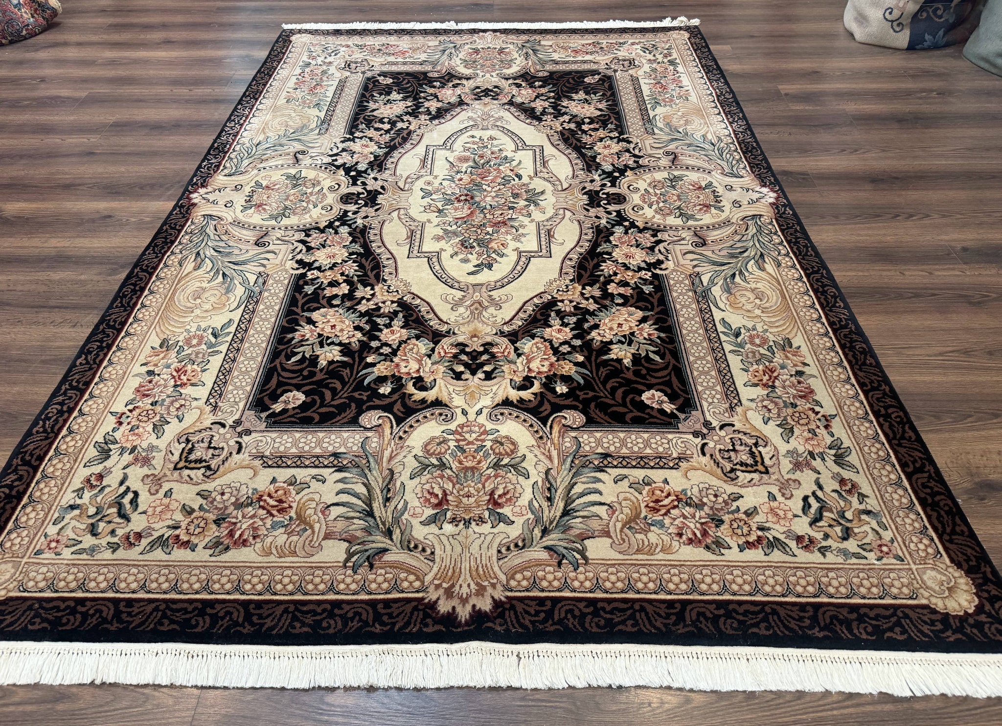 Aubusson Rug 6x9, European Design, Fine 170 KPSI, Elegant Carpet by Jewel Rugs