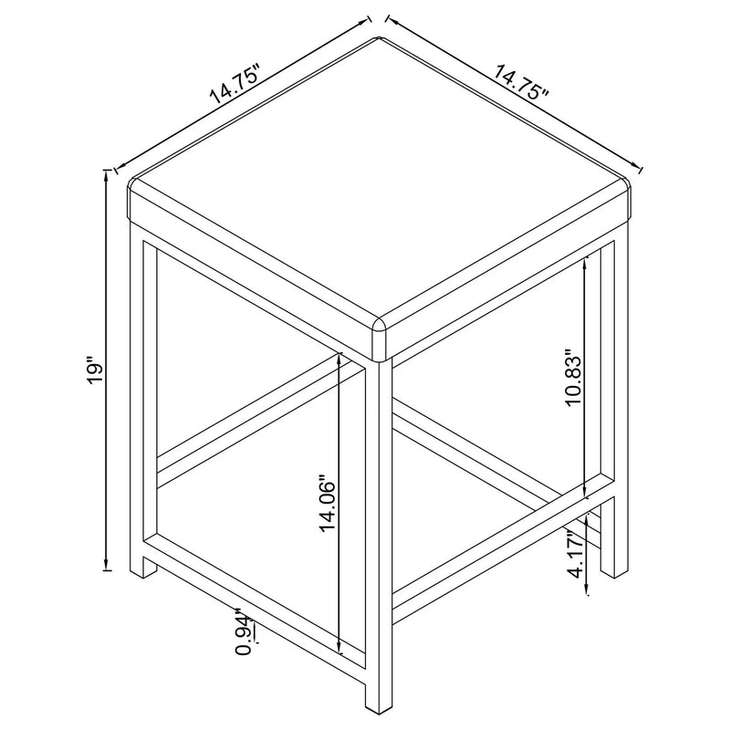 Umbridge Upholstered Square Padded Cushion Vanity Stool by Unique Piece Furniture