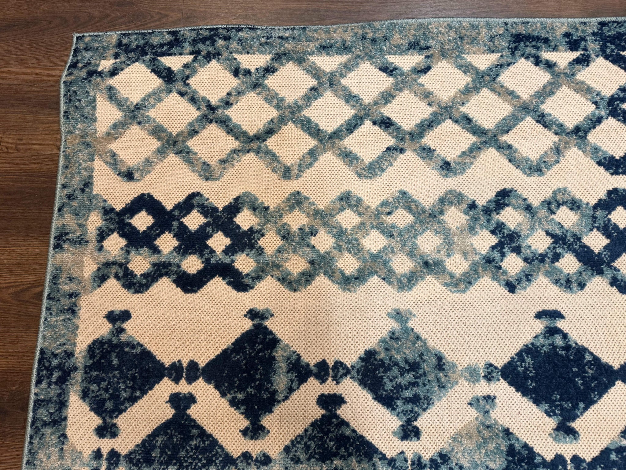 Modern Rug 8x10, Abstract Rug, Oat and Blue, Raised Pattern, Modway Rug Collection by Jewel Rugs