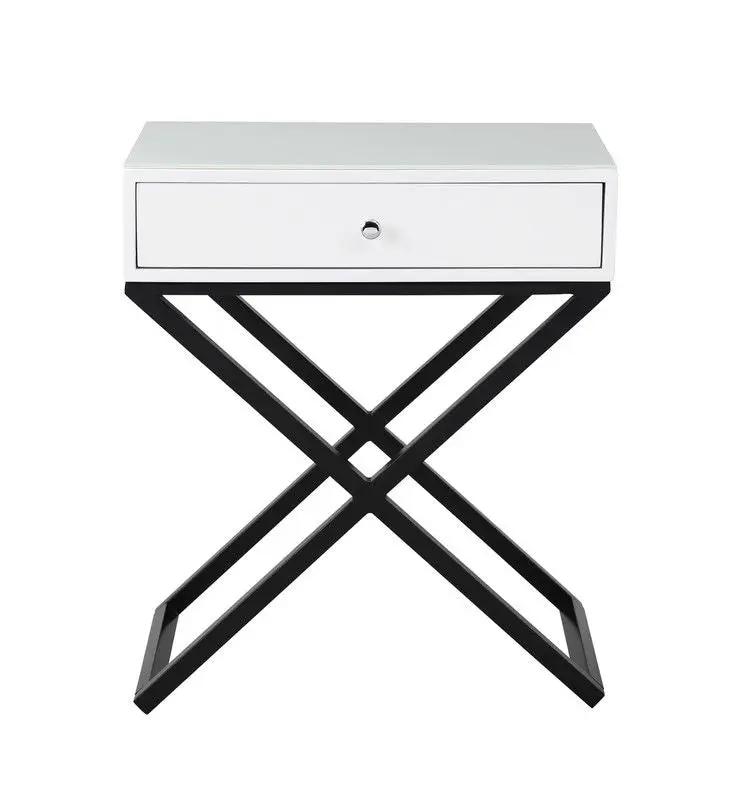 Koda - End Side Table Nightstand, Drawer And Cross Base by HouseOfZazla