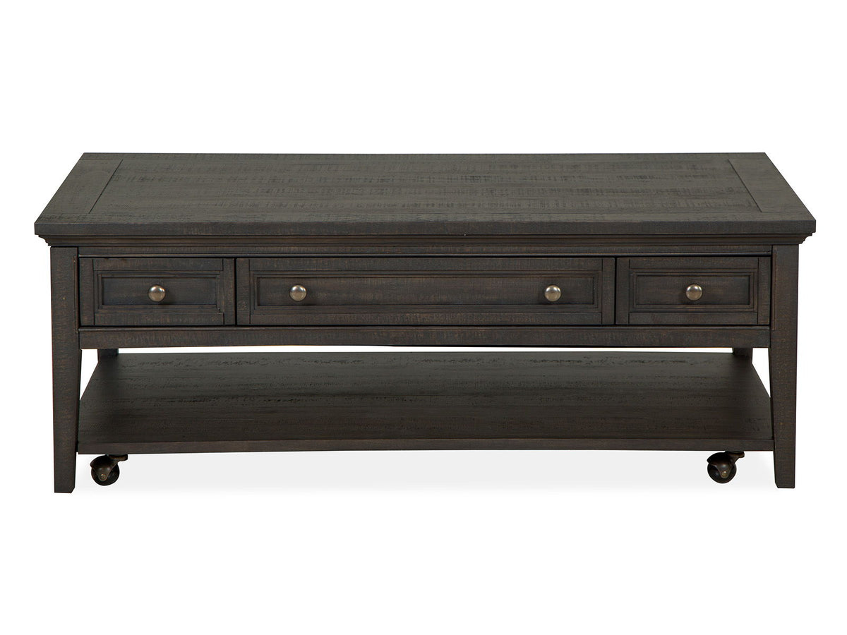 Westley Falls - Rectangular Cocktail Table With Casters - Graphite, photo 2 of 7