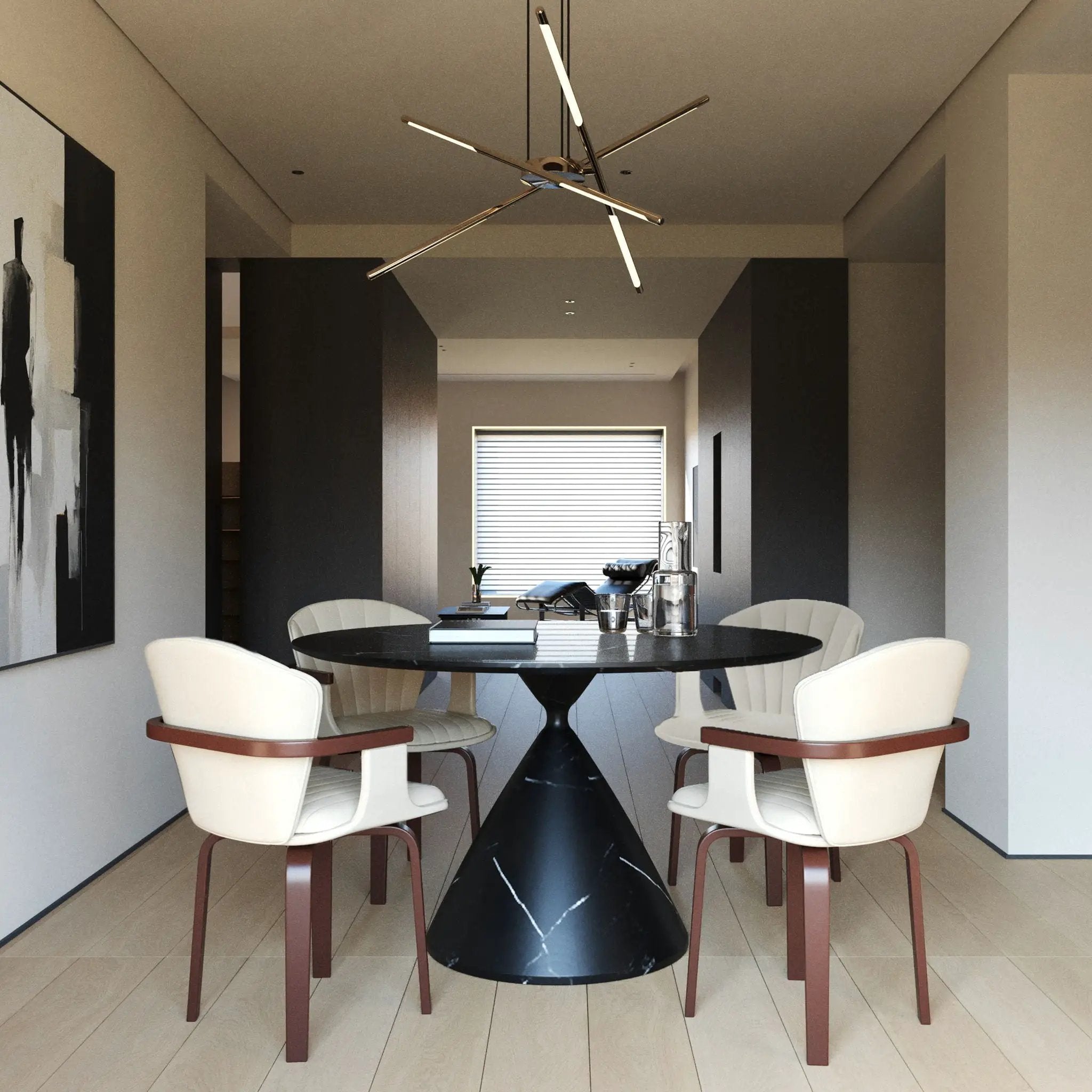 Bentwood Swivel Dining Chairs (Set of 2) - White / Walnut by Unique Piece Furniture