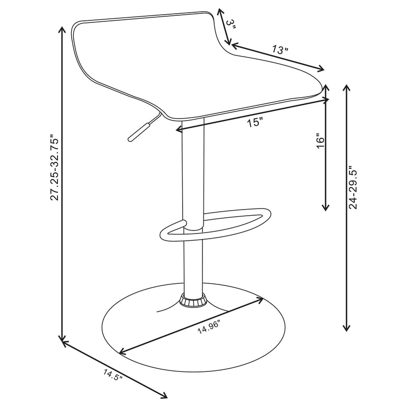 Bidwell - Adjustable Bar Stool (Set of 2) - White by HouseOfZazla