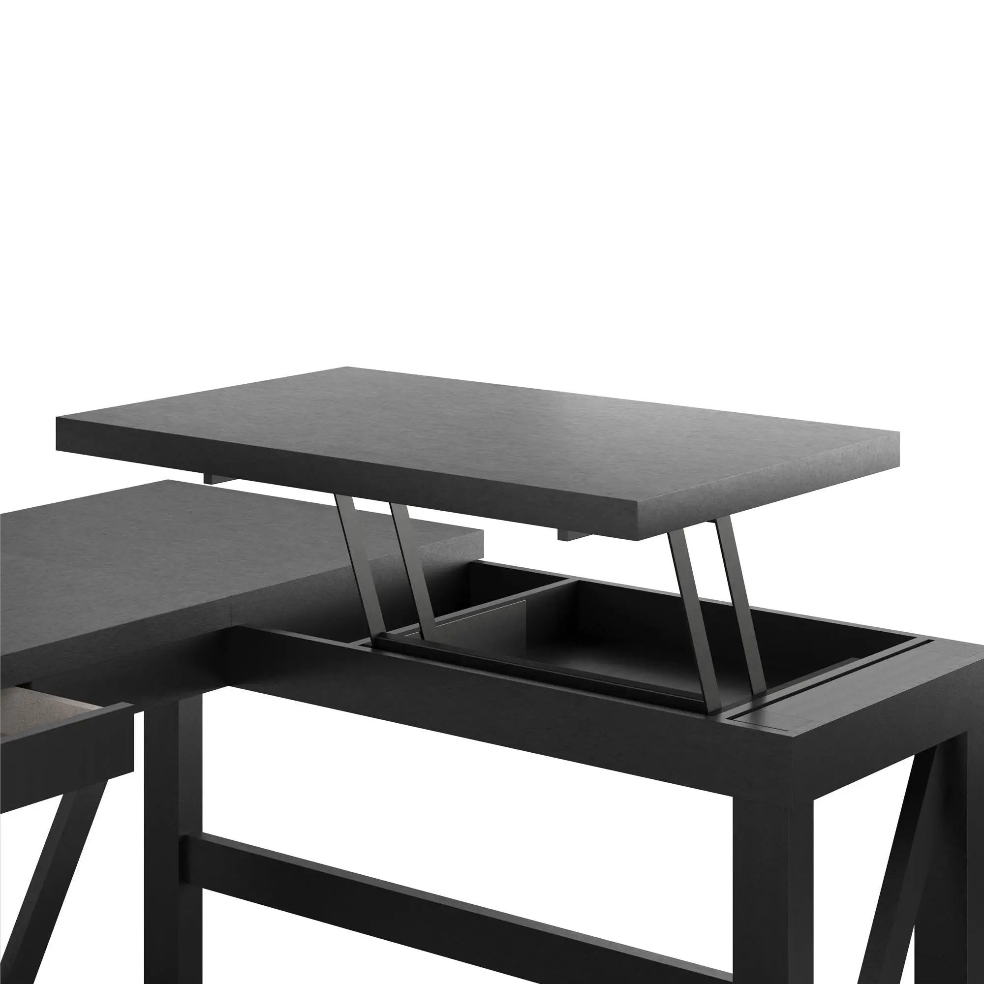 Crestwood - Lift Top L Desk - Black by Unique Piece Furniture