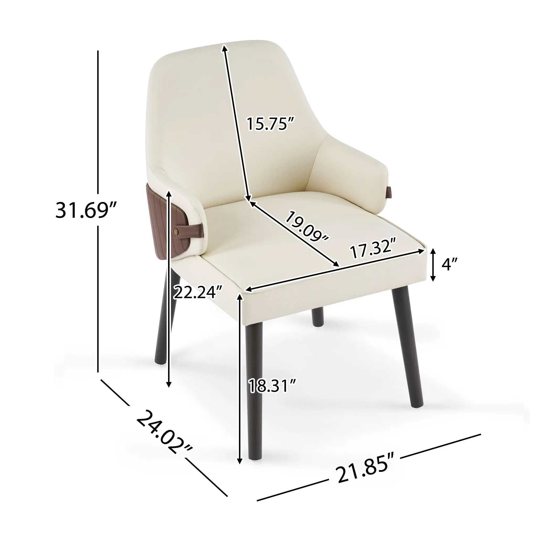 Indoor Dining Chair (Set of 2) - Beige / Brown by HouseOfZazla