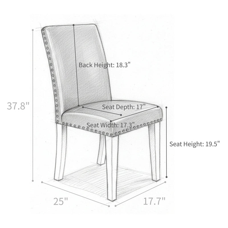 Upholstered Dining Chair With High Back Design (Set of 2)